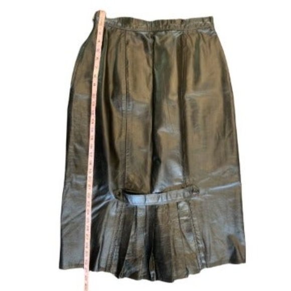 Martani Long Leather Skirt Pleated Detail Women’s Size 18 - Picture 4 of 9